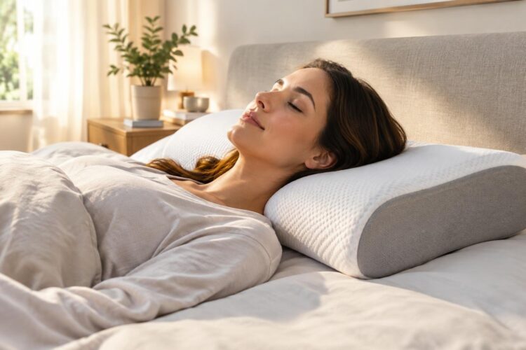 Titelbild zu Ergonomische Nackenstützkissen und ihre praktische Anwendung für besseren Schlaf